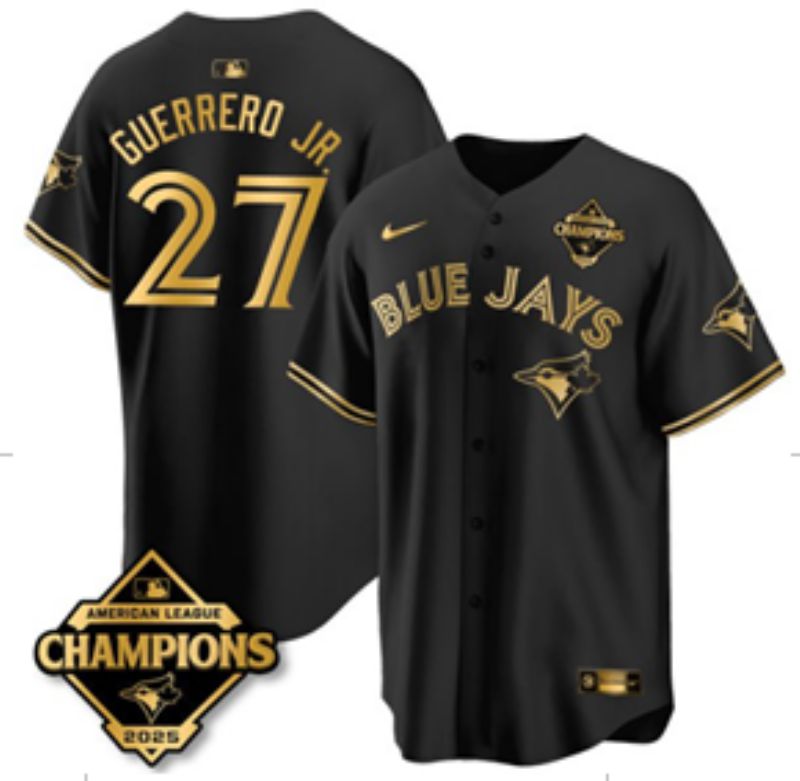 Men Toronto Blue Jays #27 Guerrero jr Black Gold 2026 Nike Game MLB Jersey 001->toronto blue jays->MLB Jersey